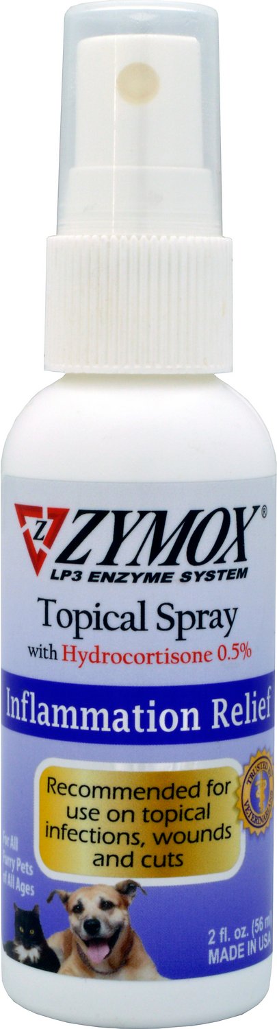 Zymox Enzymatic Topical Spray with Hydrocortisone 0.5% for Dogs & Cats, 2-oz bottle
