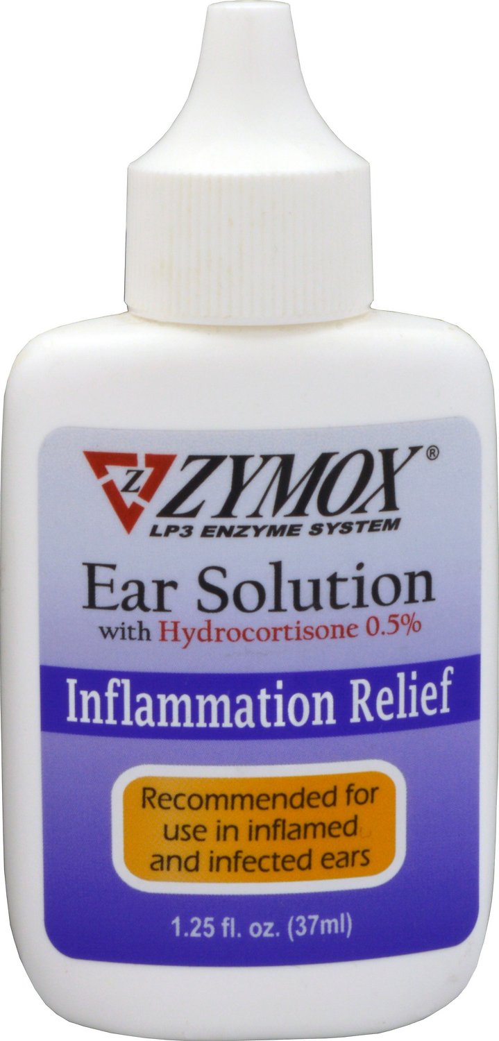Zymox Ear Solution with .5% Hydrocortisone for Dogs & Cats, 1.25-oz bottle