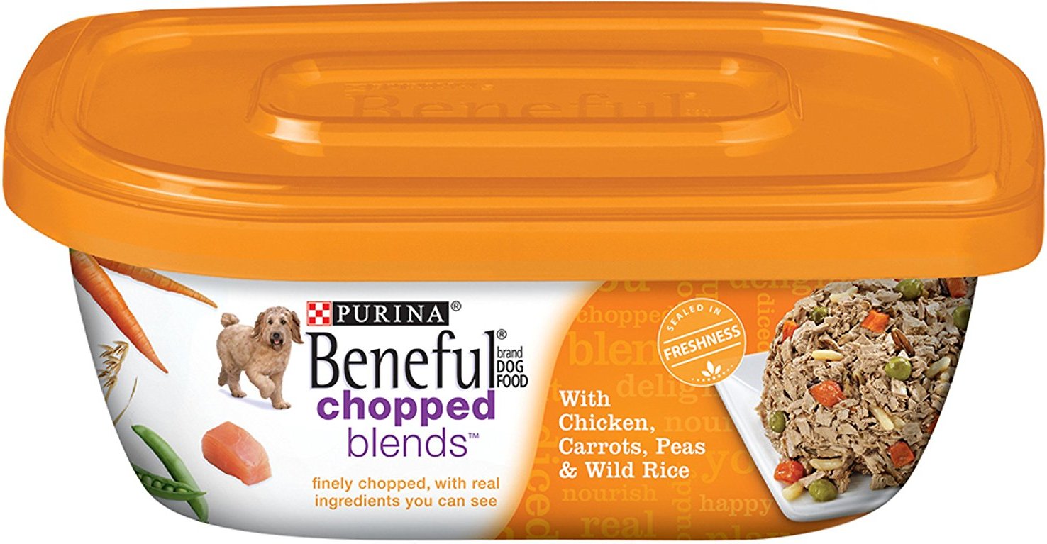 Purina Beneful Chopped Blends With Chicken, Carrots, Peas & Wild Rice Wet Dog Food, 10-oz container, case of 8