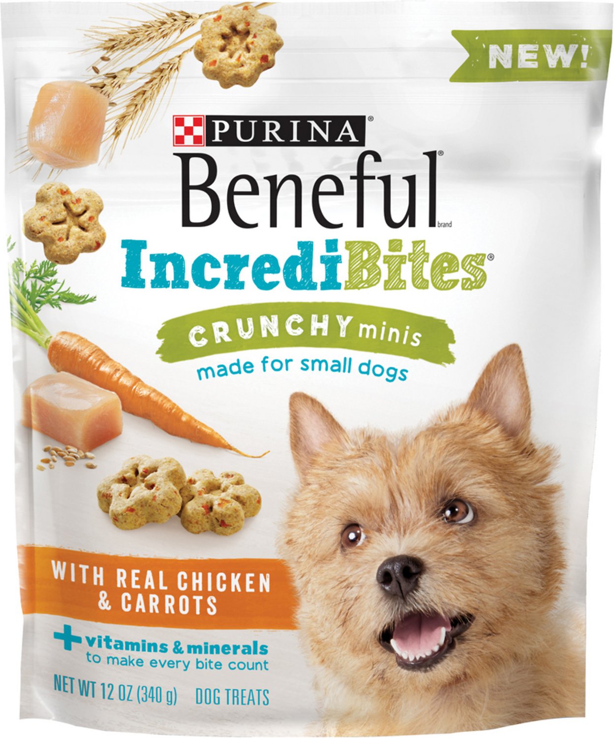 Purina Beneful IncrediBites for Small Dogs Crunchy Minis With Real Chicken & Carrots Dog Treats, 12-oz bag