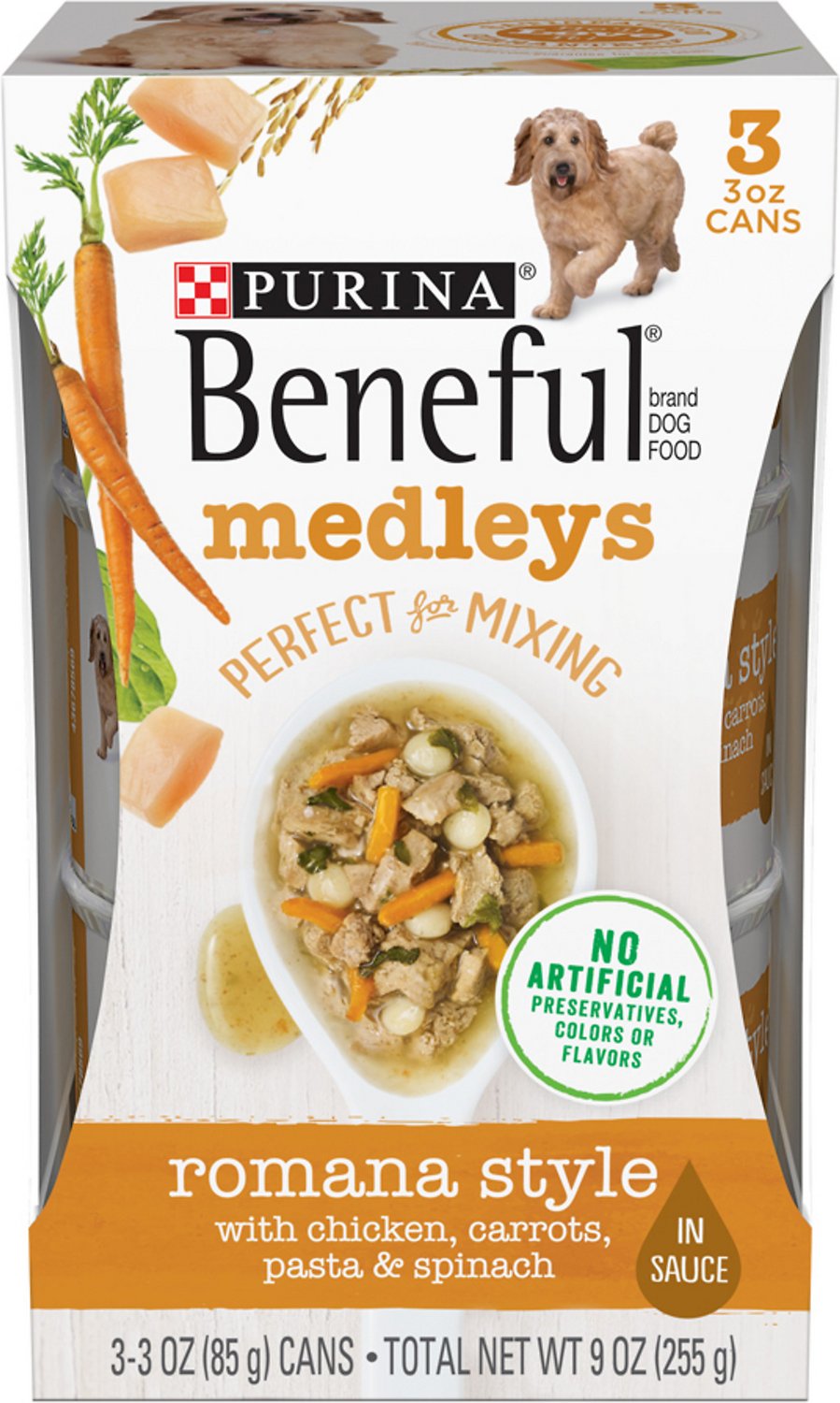 Purina Beneful Medleys Romana Style Canned Dog Food, 3-oz, pack of 3