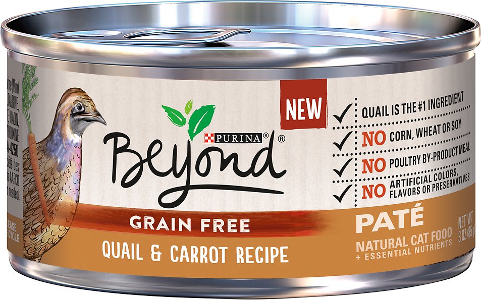 Purina Beyond Quail & Carrot Pate Recipe Grain-Free Canned Cat Food, 3-oz, case of 12