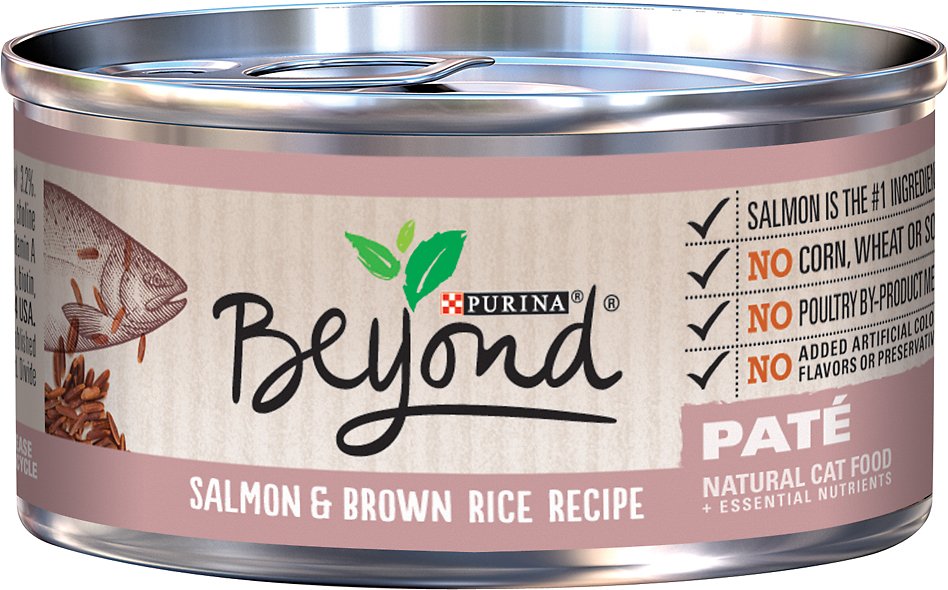 Purina Beyond Salmon & Brown Rice Pate Recipe Canned Cat Food, 3-oz, case of 12