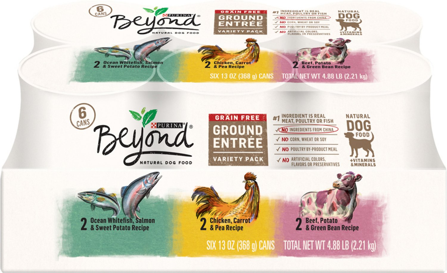 Purina Beyond Grain-Free Ground Entree Variety Pack Adult Canned Dog Food, 13-oz, case of 6