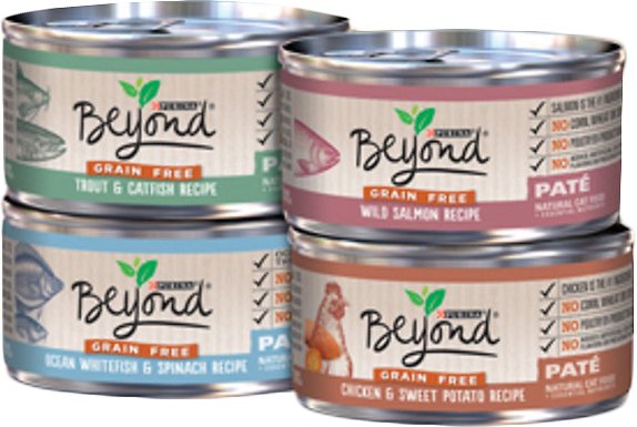 Purina Beyond Grain-Free Pate 4 Flavors Variety Pack Canned Cat Food, 3-oz, case of 24