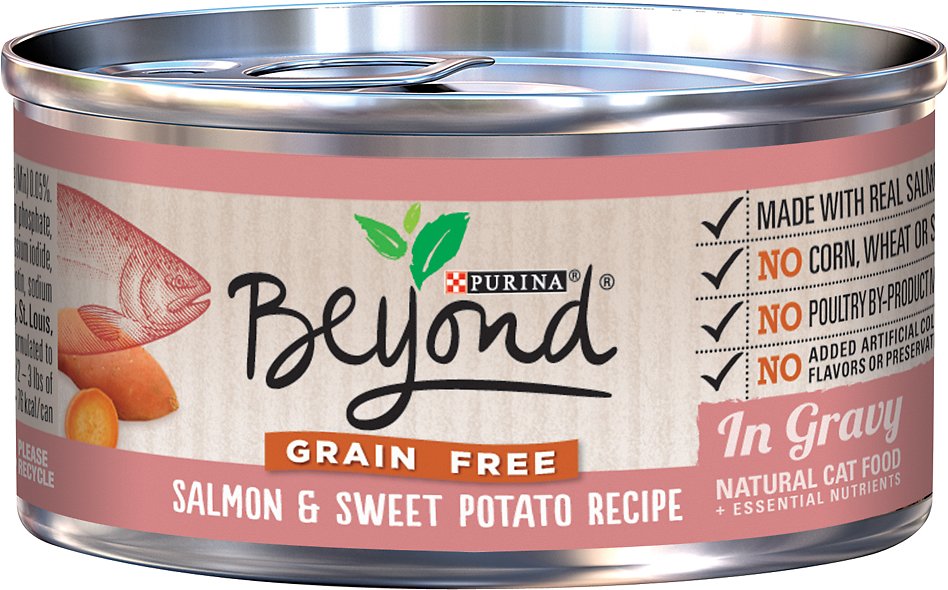 Purina Beyond Grain-Free Salmon & Sweet Potato Recipe in Gravy Canned Cat Food, 3-oz, case of 12