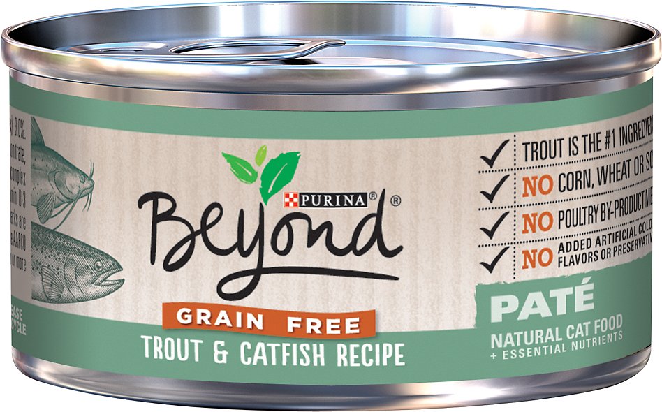 Purina Beyond Grain-Free Trout & Catfish Pate Recipe Canned Cat Food, 3-oz, case of 12