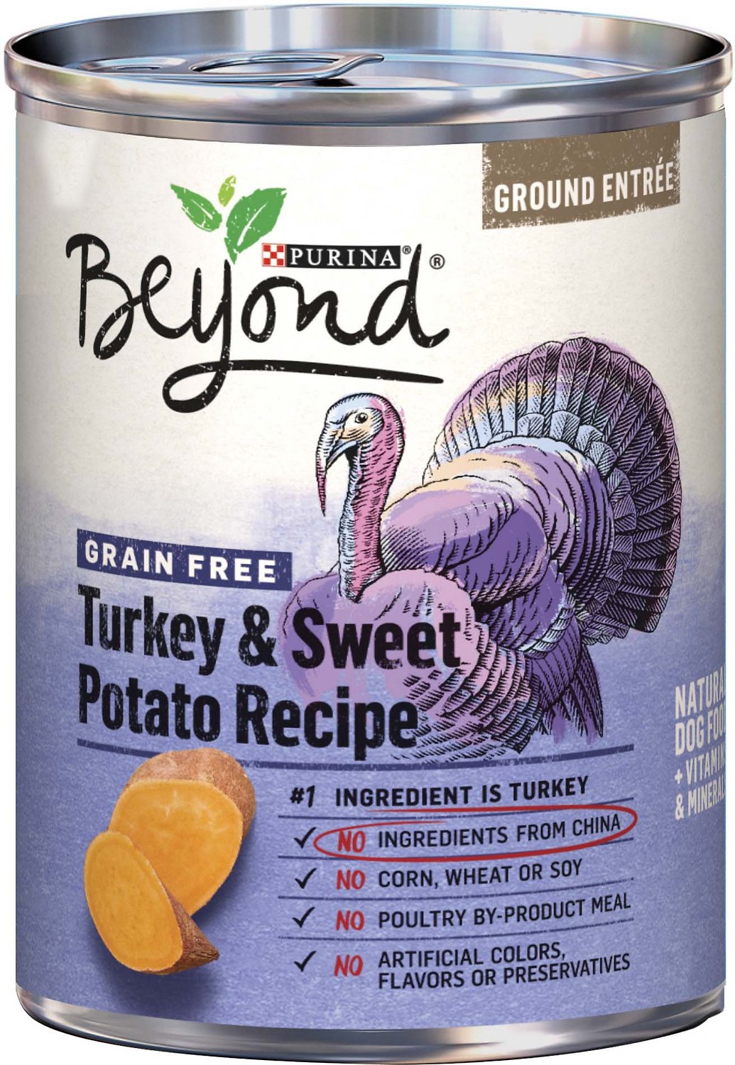 Purina Beyond Grain-Free Turkey & Sweet Potato Recipe Ground Entree Canned Dog Food, 13-oz, case of 12