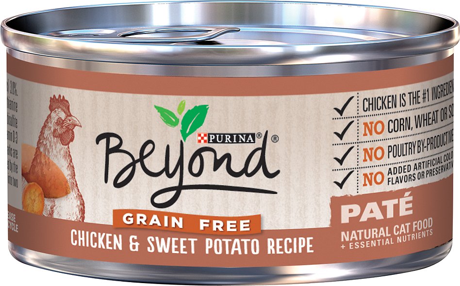 Purina Beyond Grain-Free Chicken & Sweet Potato Pate Recipe Canned Cat Food, 3-oz, case of 12