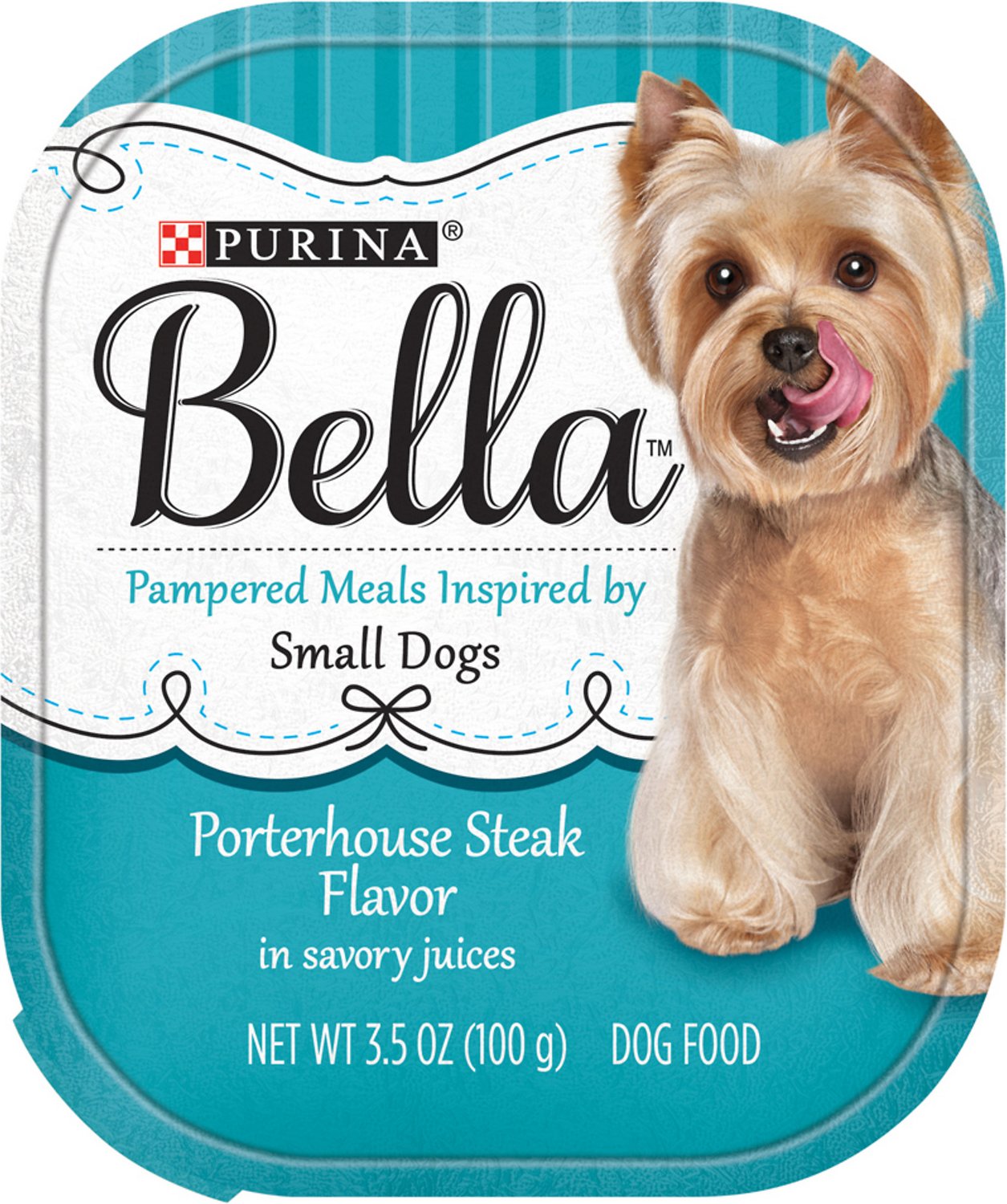 Purina Bella Porterhouse Steak Flavor in Savory Juices Small Breed Dog Food Trays, 3.5-oz, case of 12