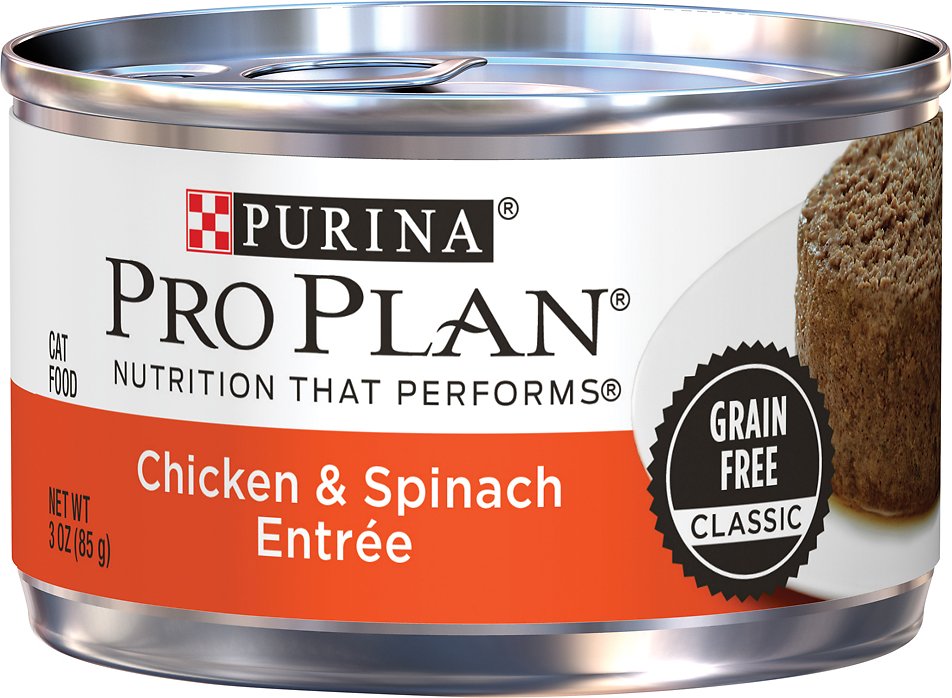 Purina Pro Plan Adult Grain-Free Classic Chicken & Spinach Entrée Canned Cat Food
