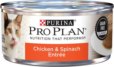 Purina Pro Plan Adult Grain-Free Classic Chicken & Spinach Entrée Canned Cat Food