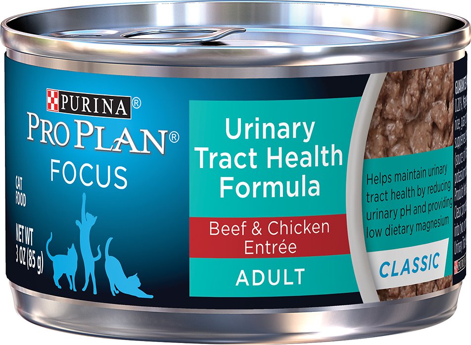 Purina Pro Plan Focus Adult Classic Urinary Tract Health Formula Beef & Chicken Entree Canned Cat Food, 3-oz, case of 24