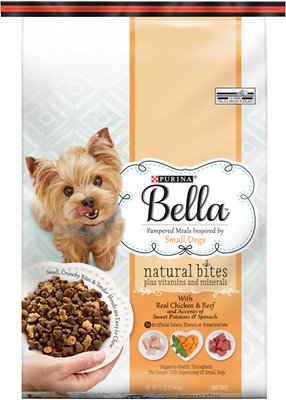 Purina Bella Natural Bites with Real Chicken & Beef & Accents of Sweet Potatoes & Spinach Small Breed Dry Dog Food