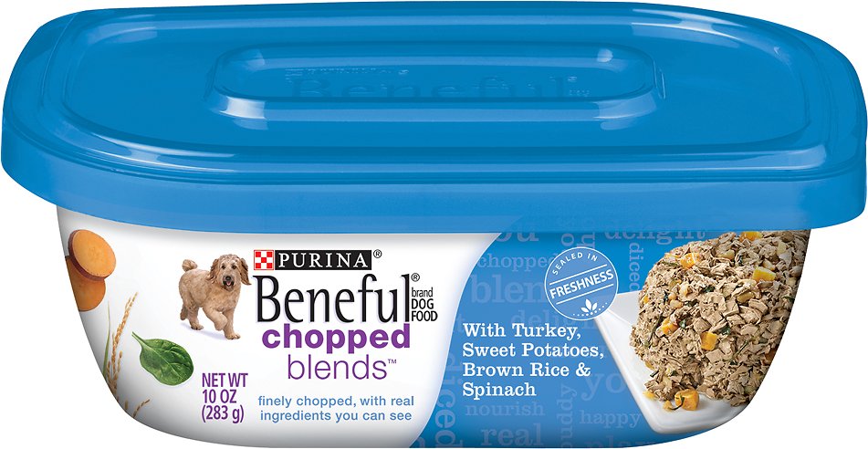 Purina Beneful Chopped Blends with Turkey, Sweet Potatoes, Brown Rice & Spinach Wet Dog Food, 10-oz container, case of 8