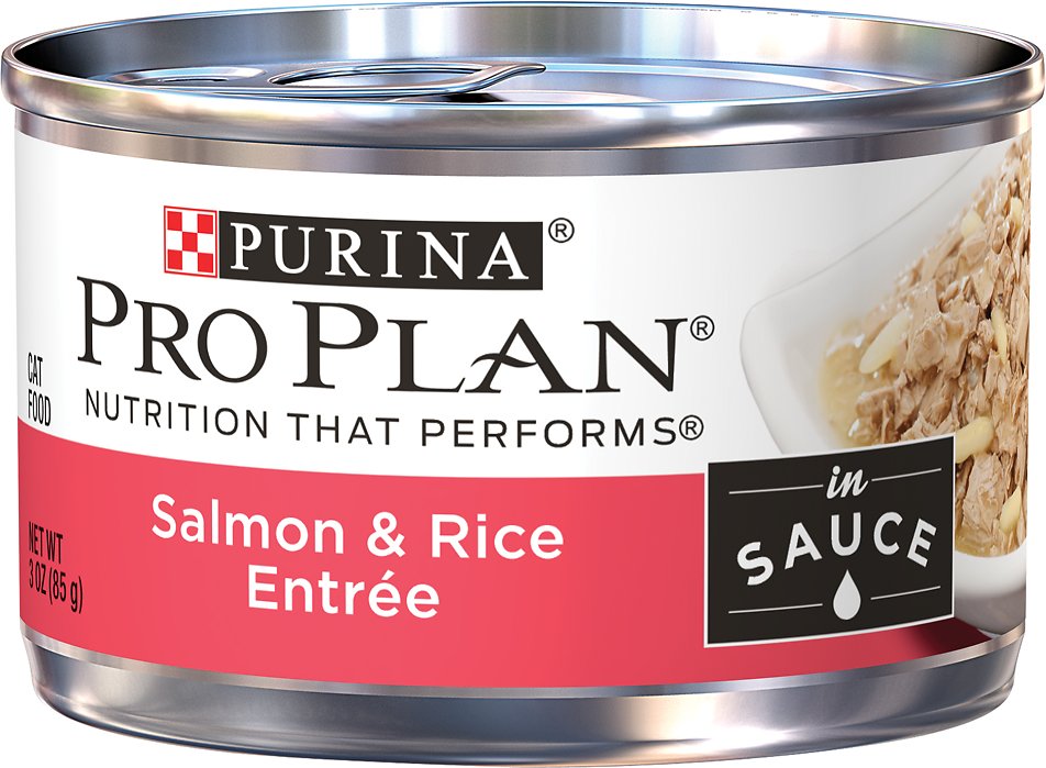 Purina Pro Plan Savor Adult Salmon & Rice Entree in Sauce Canned Cat Food, 3-oz, case of 24