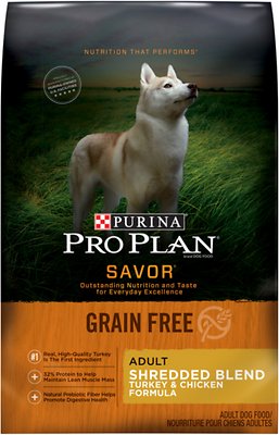 Purina Pro Plan Savor Adult Shredded Blend Turkey & Chicken Formula Grain-Free Dog Food