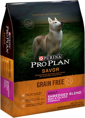 Purina Pro Plan Savor Adult Shredded Blend Beef & Salmon Formula Grain-Free Dog Food
