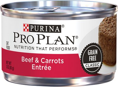 Purina Pro Plan Adult Beef & Carrots Classic Entrée Grain -Free Canned Cat Food