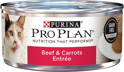 Purina Pro Plan Adult Beef & Carrots Classic Entrée Grain -Free Canned Cat Food