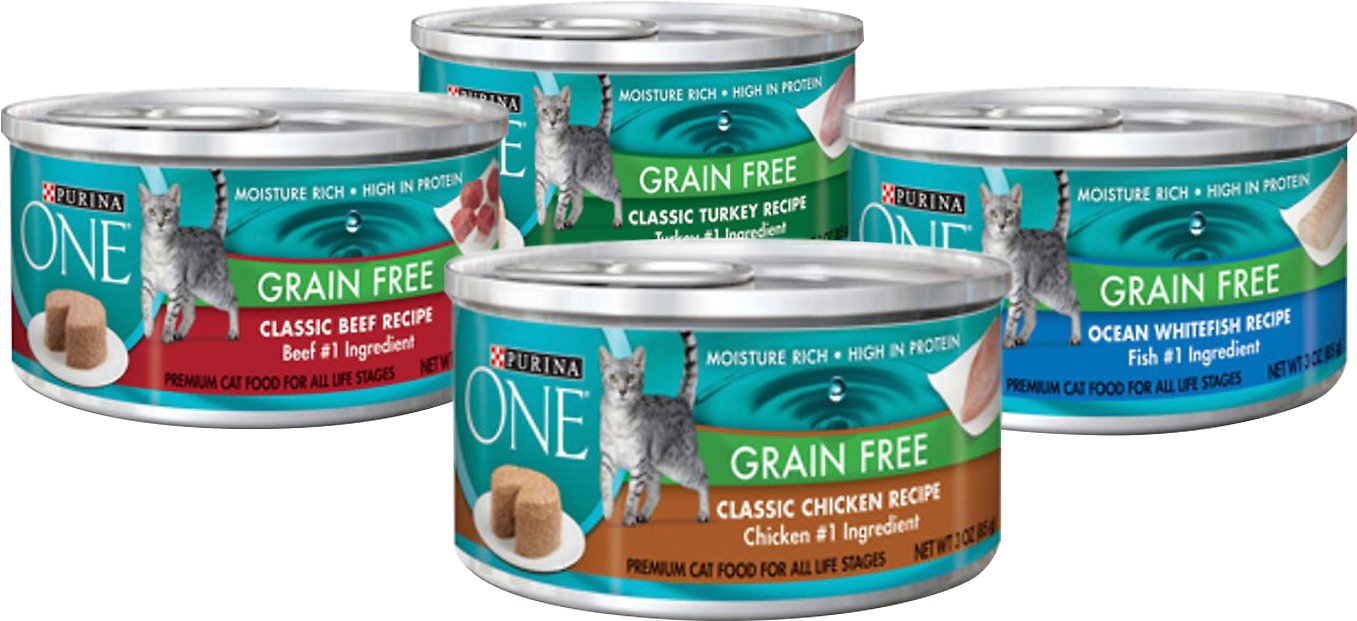 Purina ONE Grain-Free Variety Pack Canned Cat Food, 3-oz, case of 24