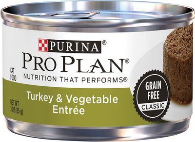 Purina Pro Plan Adult Grain-Free Classic Turkey & Vegetable Entrée Canned Cat Food
