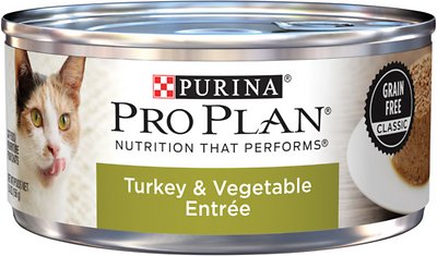 Purina Pro Plan Adult Grain-Free Classic Turkey & Vegetable Entrée Canned Cat Food