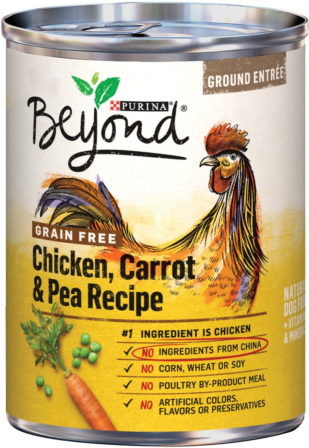 Purina Beyond Chicken, Carrot & Pea Recipe Ground Entrée Grain-Free Canned Dog Food, 13-oz, case of 12