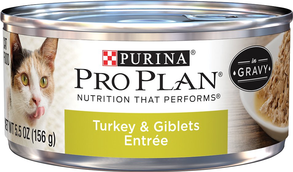 Purina Pro Plan Adult Turkey & Giblets Entree in Gravy Canned Cat Food, 5.5-oz, case of 24
