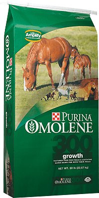 Purina Animal Nutrition Omolene 300 Growth Horse Feed, 50-lb bag
