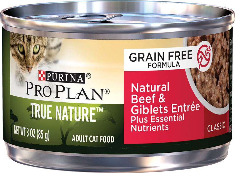 Purina Pro Plan Adult True Nature Natural Beef & Giblets Entree Grain-Free Canned Cat Food