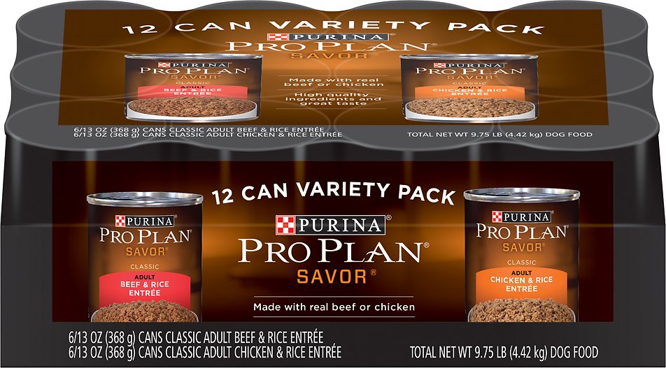 Purina Pro Plan Savor Variety Pack Canned Dog Food, 13-oz, case of 12