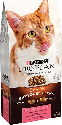 Purina Pro Plan Savor Adult Shredded Blend Salmon & Rice Formula Dry Cat Food