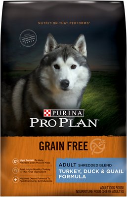 Purina Pro Plan Adult Shredded Blend Turkey, Duck, & Quail Formula Grain-Free Dry Dog Food