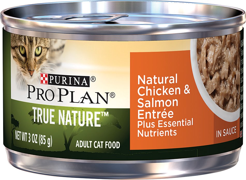 Purina Pro Plan True Nature Natural Chicken & Salmon Entree in Sauce Canned Cat Food, 3-oz can, case of 24