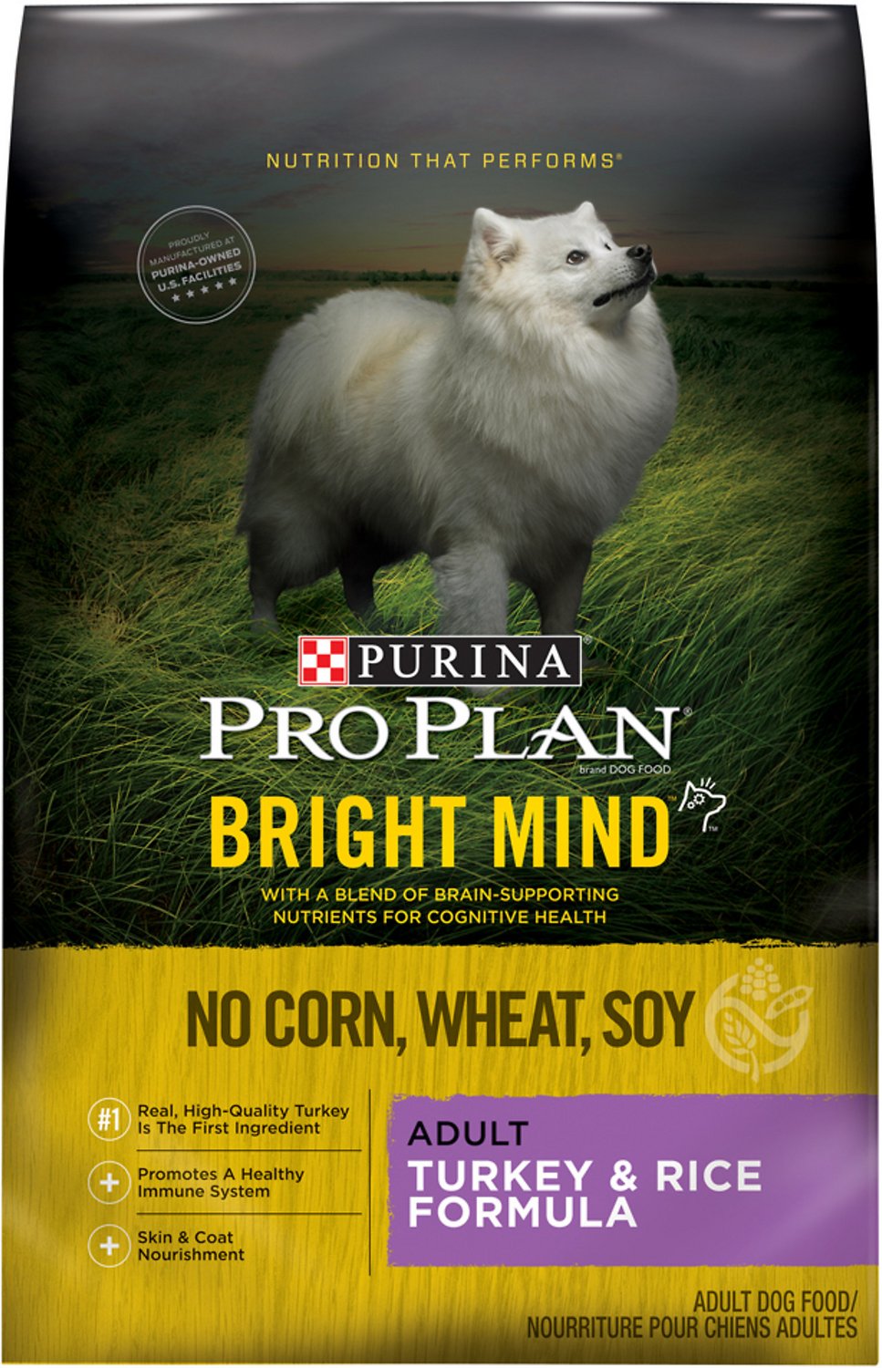 Purina Pro Plan Bright Mind Adult Turkey & Rice Formula Dry Dog Food