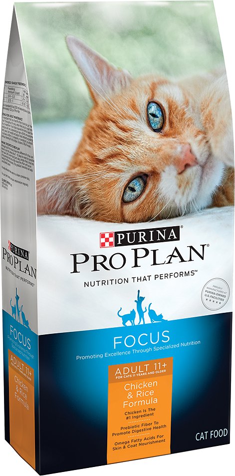 Purina Pro Plan Focus Adult 11+ Chicken & Rice Formula Dry Cat Food, 7-lb bag