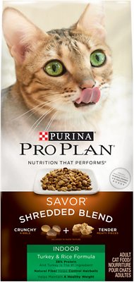 Purina Pro Plan Savor Shredded Blend Indoor Turkey & Rice Formula Dry Cat Food