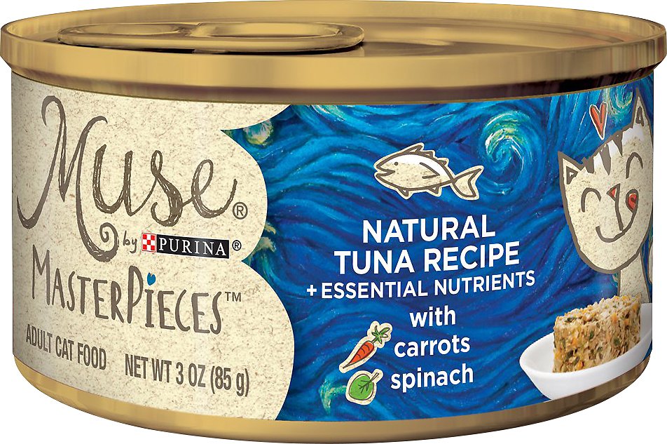 Purina Muse MasterPieces Natural Tuna Recipe with Carrots & Spinach Canned Cat Food, 3-oz, case of 24