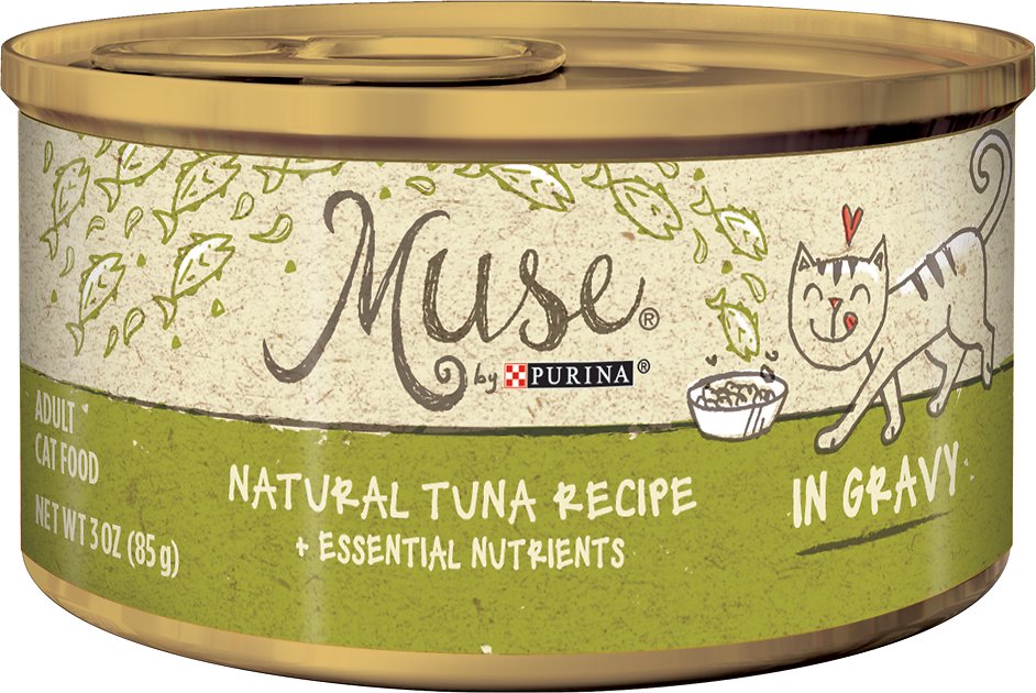 Purina Muse Natural Tuna Recipe in Gravy Adult Canned Cat Food, 3-oz, case of 24