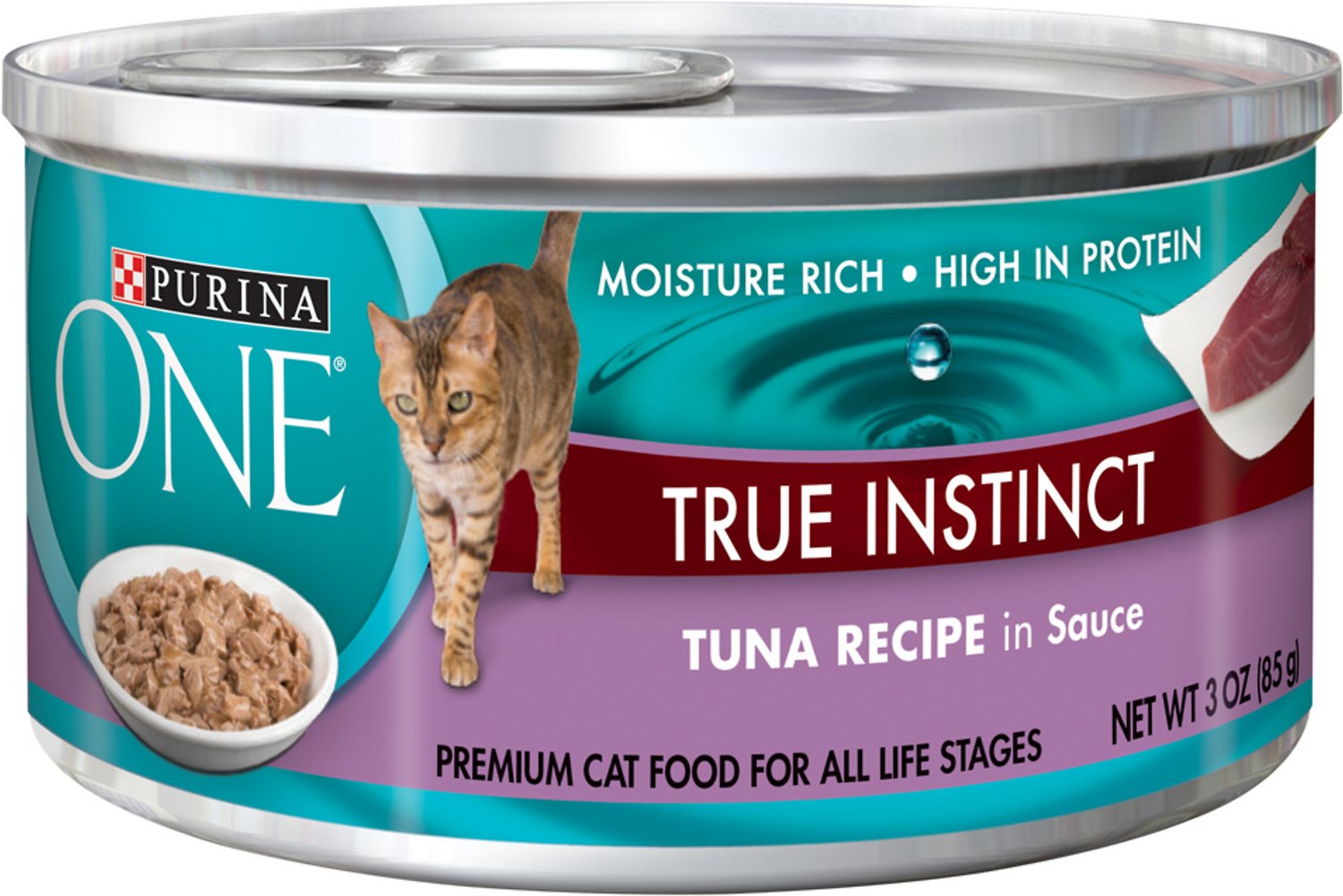 Purina ONE SmartBlend True Instinct Tuna in Sauce Canned Cat Food, 3-oz, case of 24