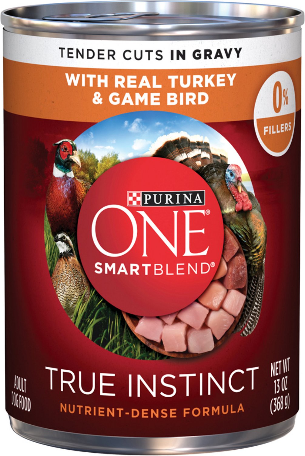 Purina ONE SmartBlend True Instinct Tender Cuts in Gravy with Real Turkey & Game Bird Canned Dog Food, 13-oz, case of 12