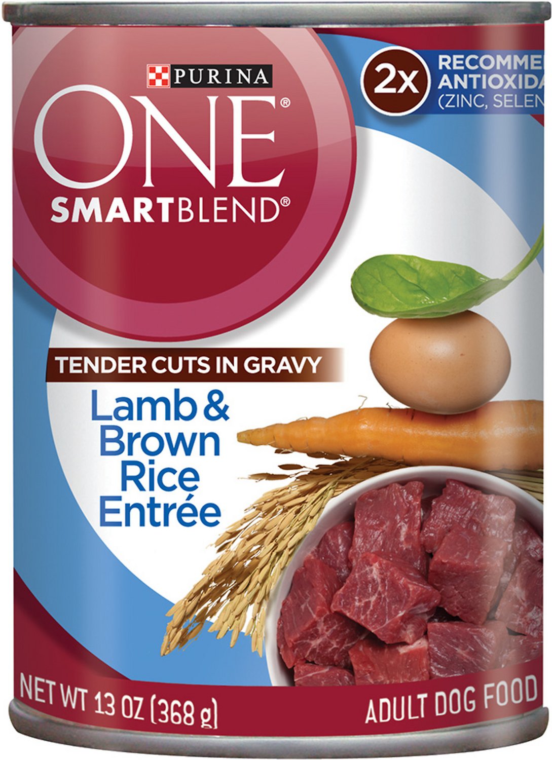 Purina ONE SmartBlend Tender Cuts in Gravy Lamb & Brown Rice Entree Adult Canned Dog Food, 13-oz, case of 12
