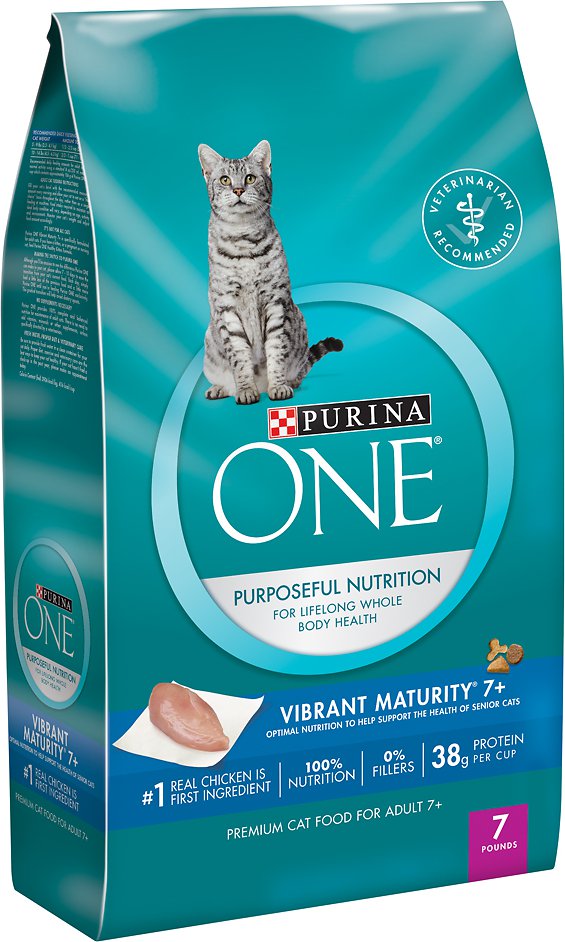 Purina ONE Vibrant Maturity 7+ Adult Premium Dry Cat Food, 7-lb bag
