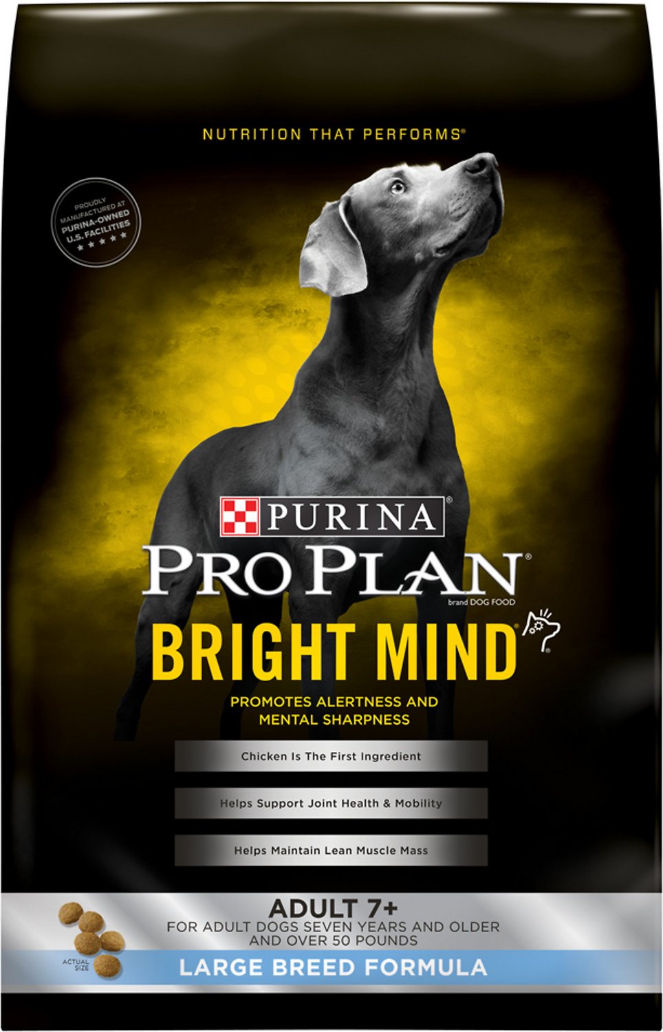 Purina Pro Plan Bright Mind Adult 7+ Large Breed Formula Dry Dog Food, 30-lb bag