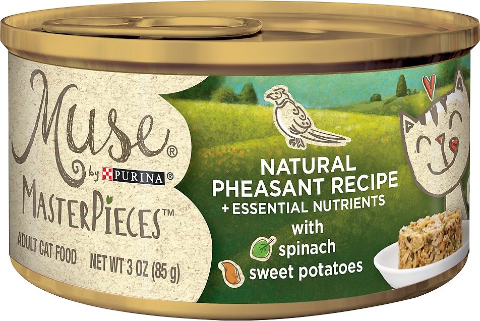 Purina Muse MasterPieces Natural Pheasant Recipe with Sweet Potato & Spinach Canned Cat Food, 3-oz, case of 24