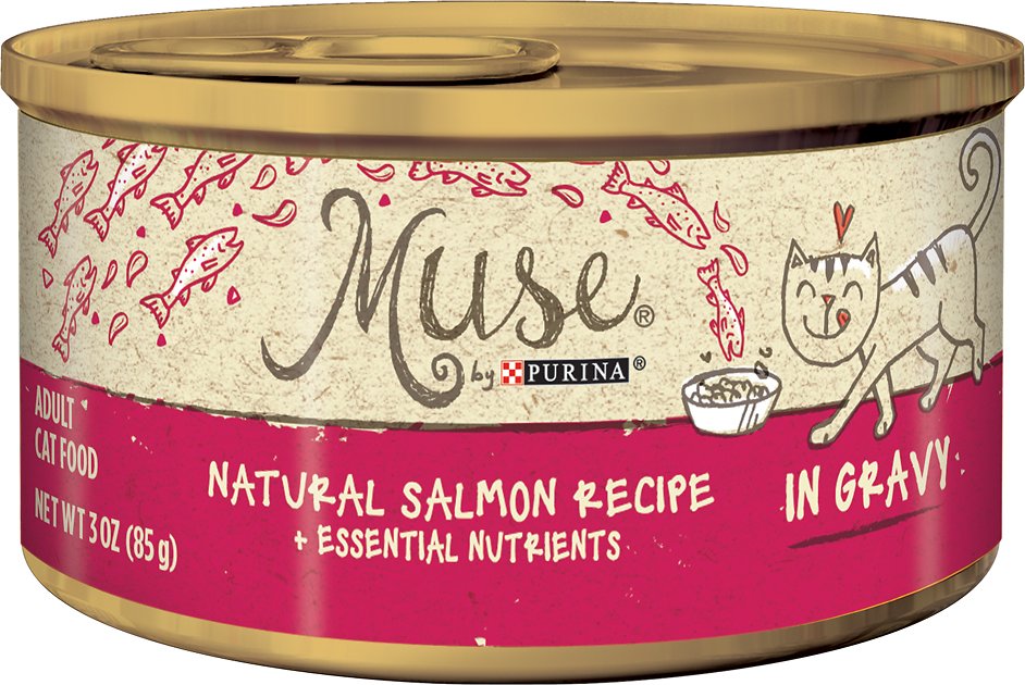 Purina Muse Natural Salmon Recipe in Gravy Adult Canned Cat Food, 3-oz, case of 24