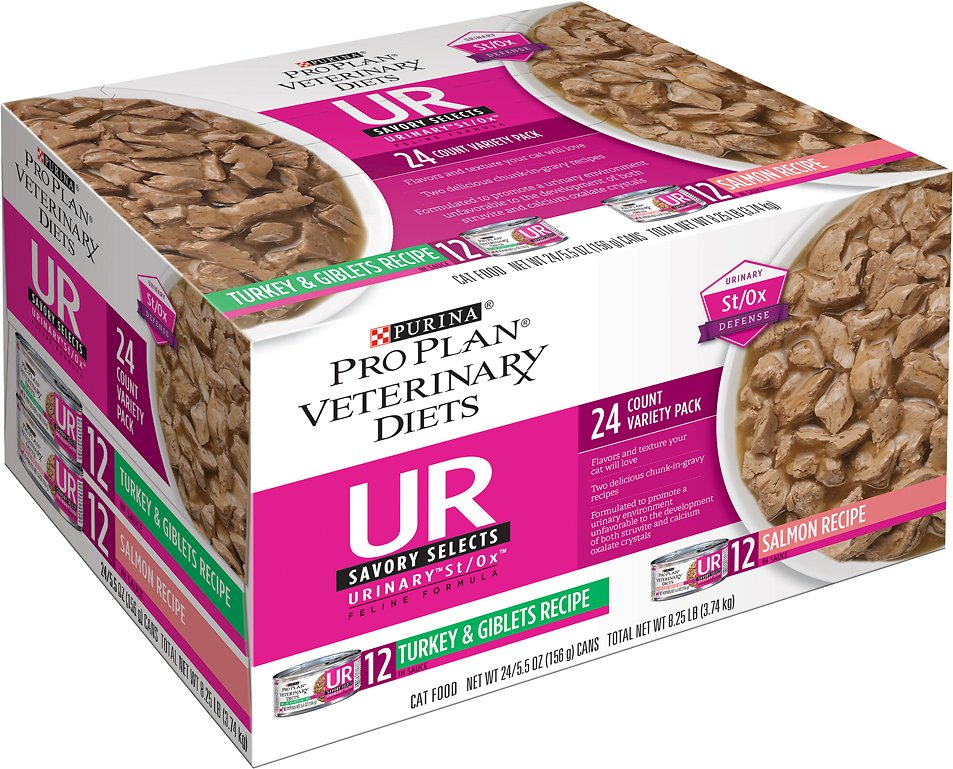 Pro Plan Veterinary Diets UR St/Ox Savory Selects Feline Variety Pack Canned Cat Food, 5.5-oz, case of 24