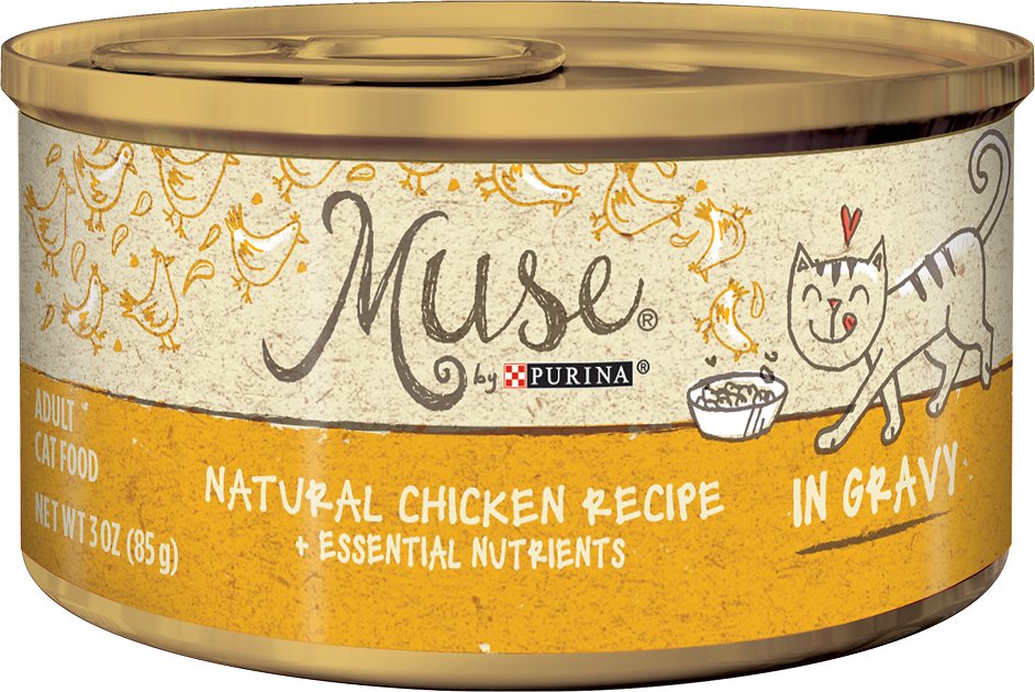 Purina Muse Natural Chicken Recipe in Gravy Adult Canned Cat Food, 3-oz, case of 24
