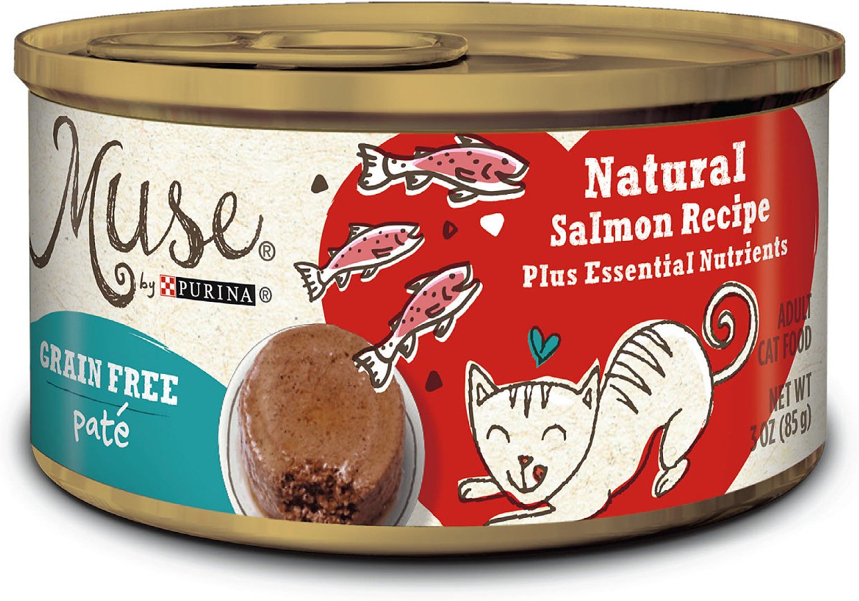 Purina Muse Natural Salmon Recipe Pate Adult Grain-Free Canned Cat Food, 3-oz, case of 24